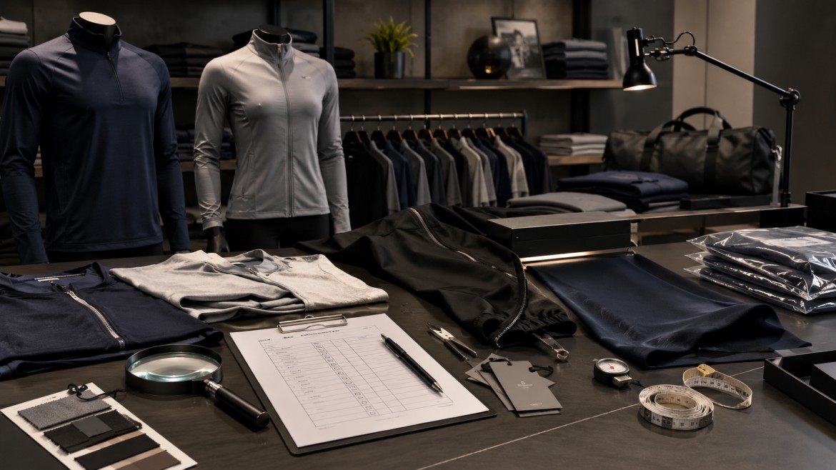 Finished apparel prepared for quality review